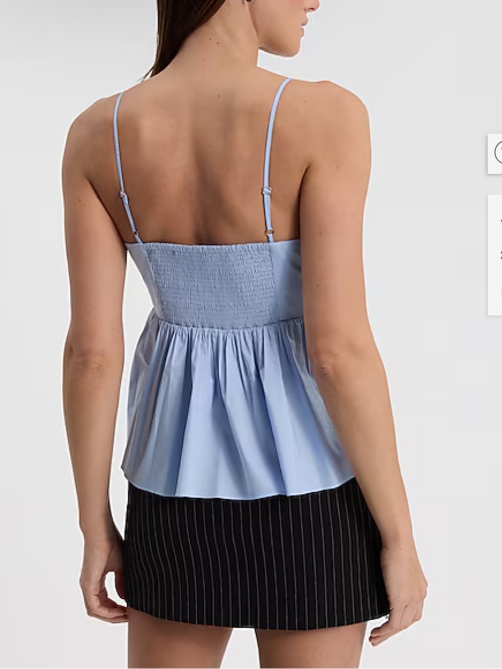 Express Light Blue Spaghetti Strap Peplum Camisole - Picture 2 of 5